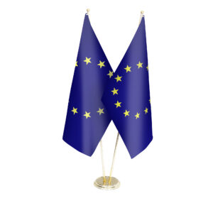 Metalized double flag stand set with mast diameter 25mm