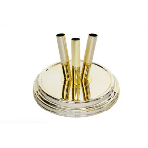 Metalized triple base for mast diameter 35mm