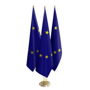 Metalized triple flag stand set with mast diameter 25mm