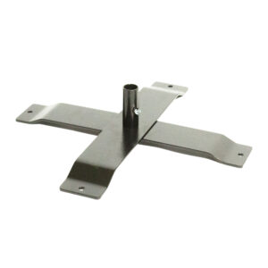 Cross steel base for foldable flagpoles