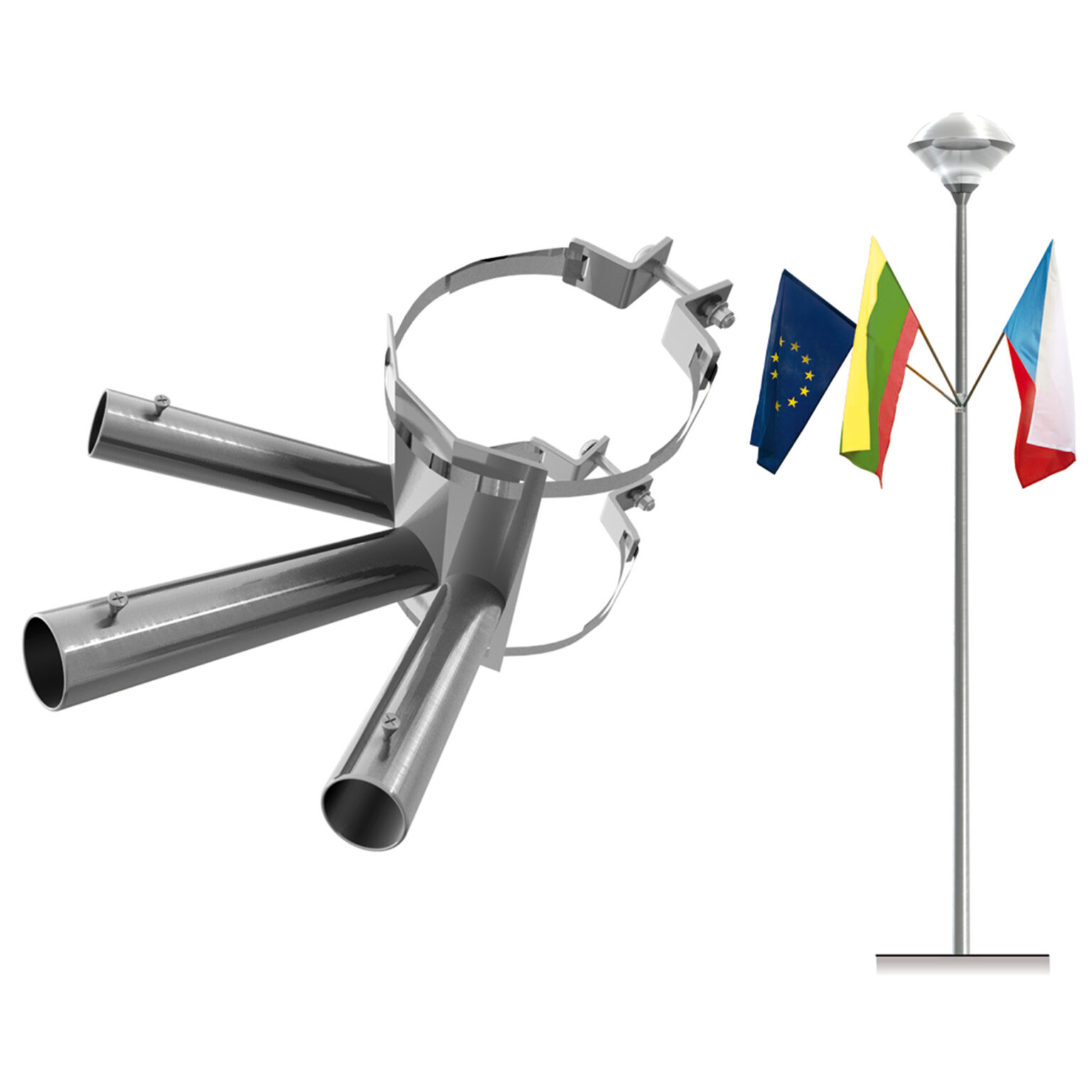 Pole mount for flags - e-Flagsystem