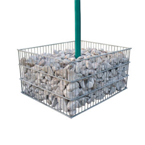 Self standing base for decorative stones for flagpole