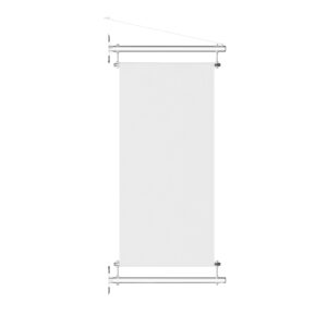 Perpendicular INOX facade mount for banners